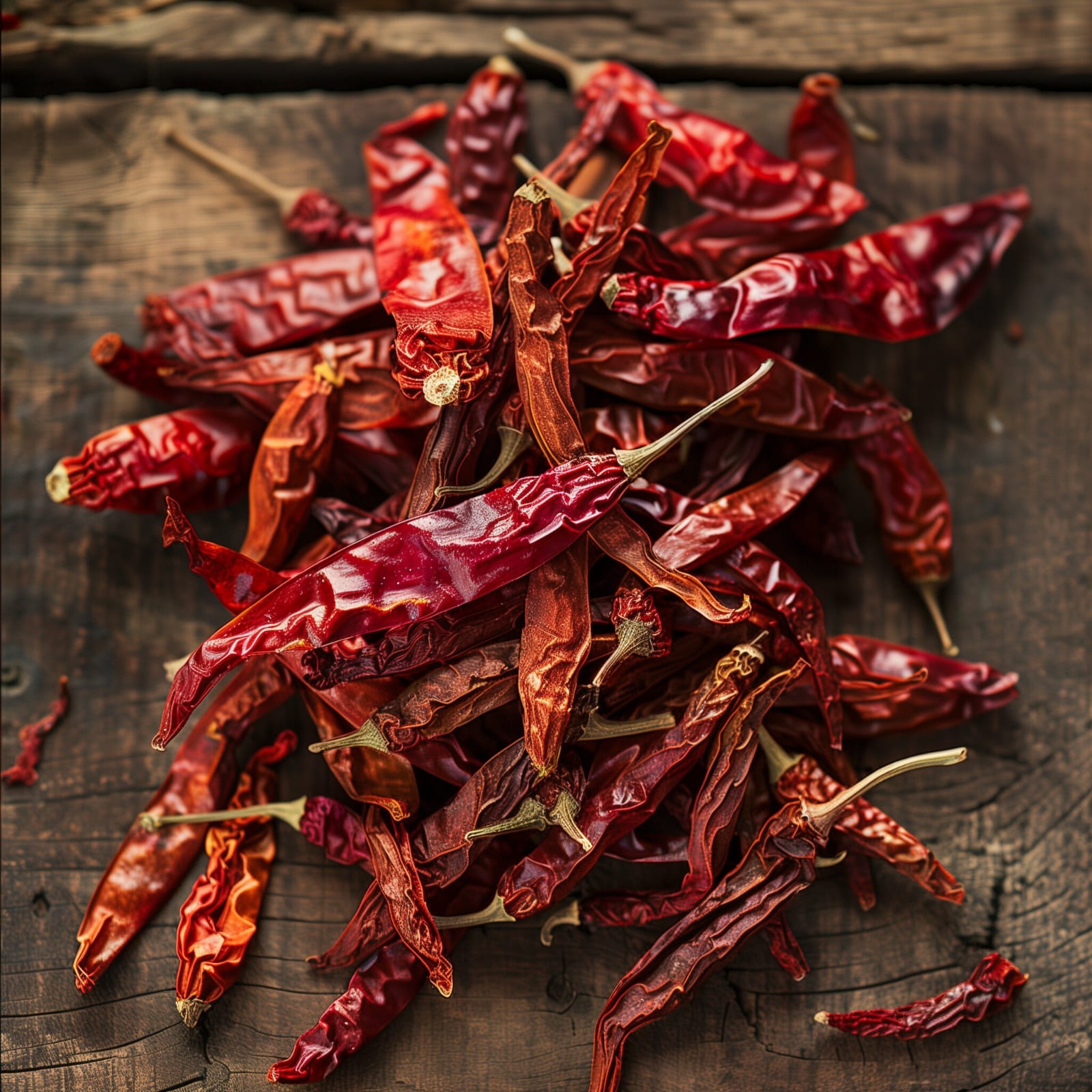 Close-up of premium sun-dried red chillies showing deep colour and natural texture