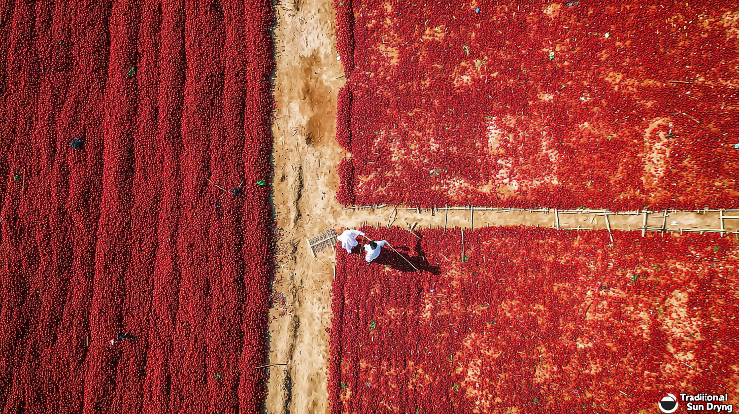 Sun drying yards aerial